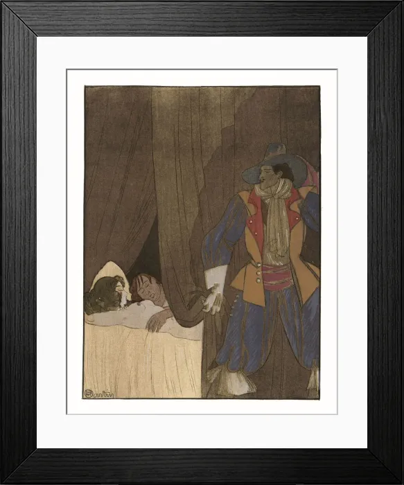 Framed Print : The handsome Joconde discovers his wife in bed Framed Print : The handsome Joconde discovers his wife in bed