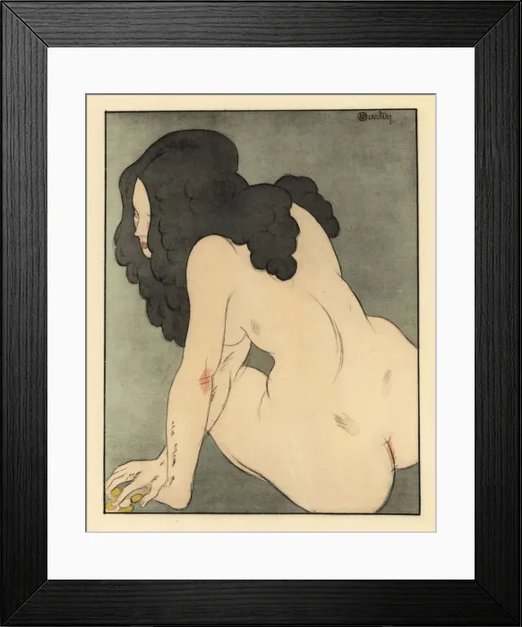 Framed Print : Naked woman clutching coins in her hands Framed Print : Naked woman clutching coins in her hands