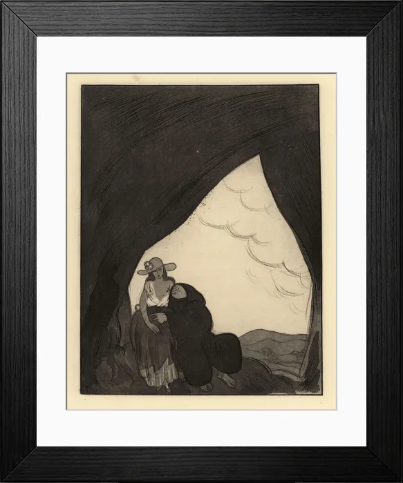 Framed Print : A lustful monk Lucius tricks and seduces a young girl Framed Print : A lustful monk Lucius tricks and seduces a young girl