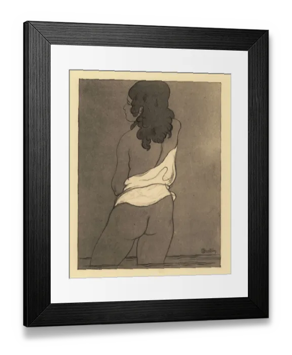 Framed Print : Naked woman up to her knees in water Framed Print : Naked woman up to her knees in water