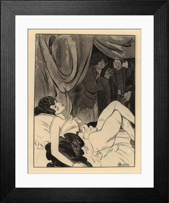 Framed Print : A man offers his friend his beautiful slavegirl Framed Print : A man offers his friend his beautiful slavegirl