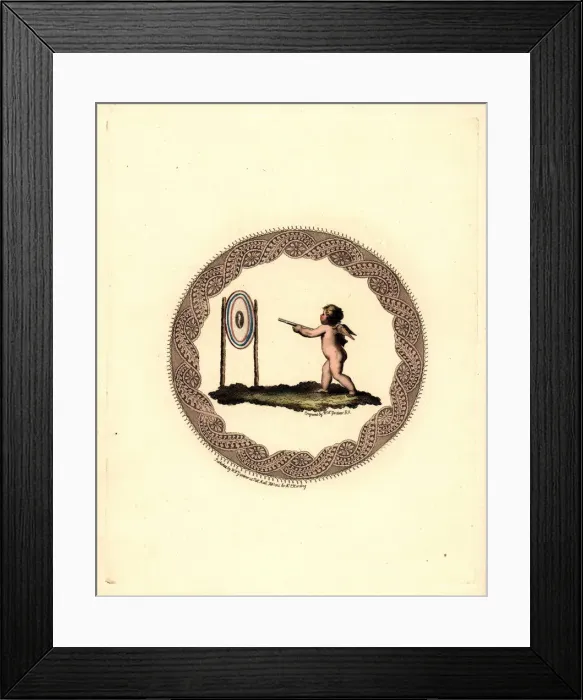 Framed Print : Cupid hits the centre of the target Framed Print : Cupid hits the centre of the target