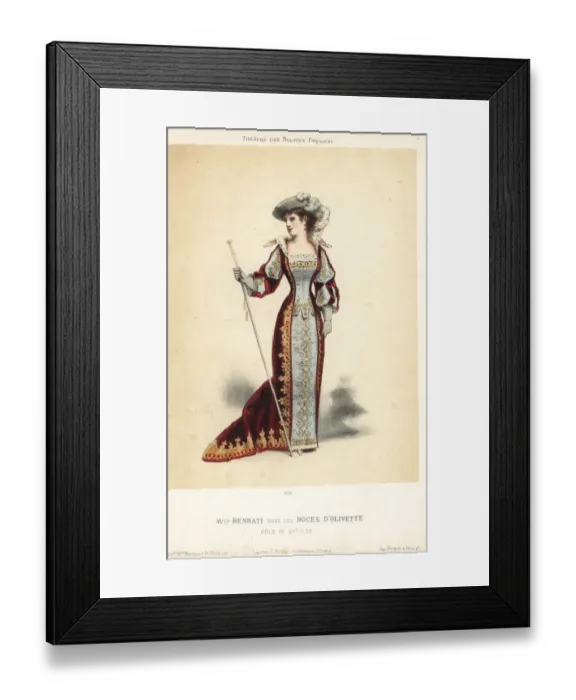 Framed Print : Mlle. Julia Bennati as Batilde in Les Noces d Olivette, 1879 Framed Print : Mlle. Julia Bennati as Batilde in Les Noces d Olivette, 1879