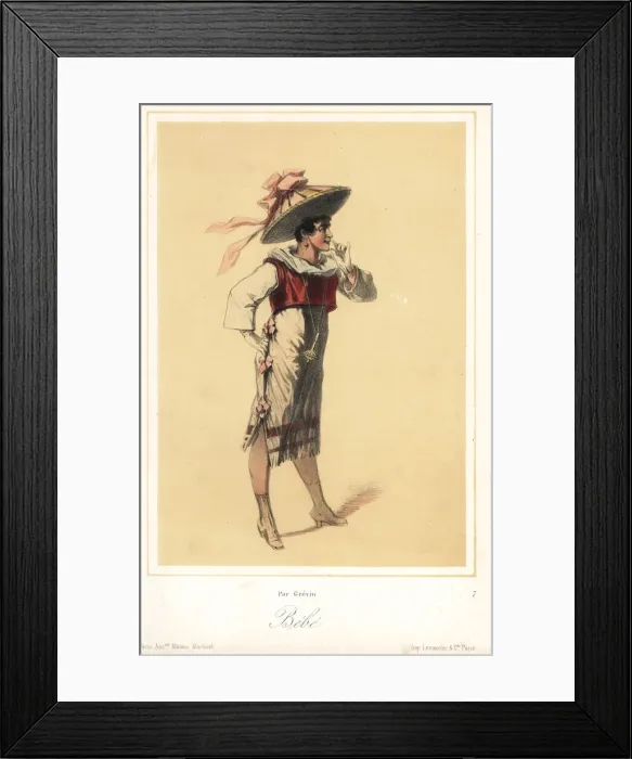 Framed Print : Women in costume as Bebe designed by Alfred Grevin Framed Print : Women in costume as Bebe designed by Alfred Grevin