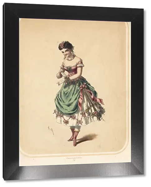 Woman in costume of Spring for a masquerade ball