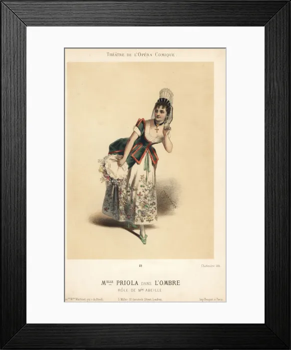 Framed Print : Singer Marguerite Priola as Abeille in the comic Framed Print : Singer Marguerite Priola as Abeille in the comic