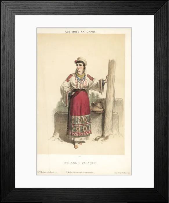 Framed Print : Woman in the national costume of a Vlachs peasant Framed Print : Woman in the national costume of a Vlachs peasant
