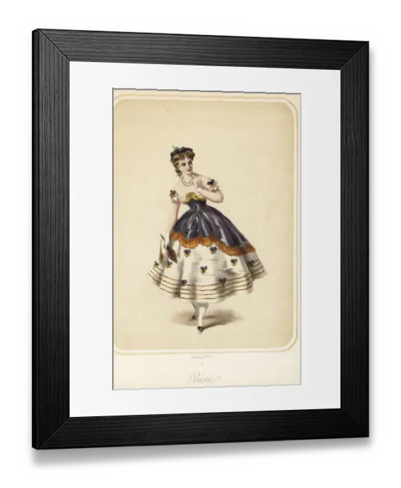 Framed Print : Woman in costume as a pansy for a masquerade ball Framed Print : Woman in costume as a pansy for a masquerade ball