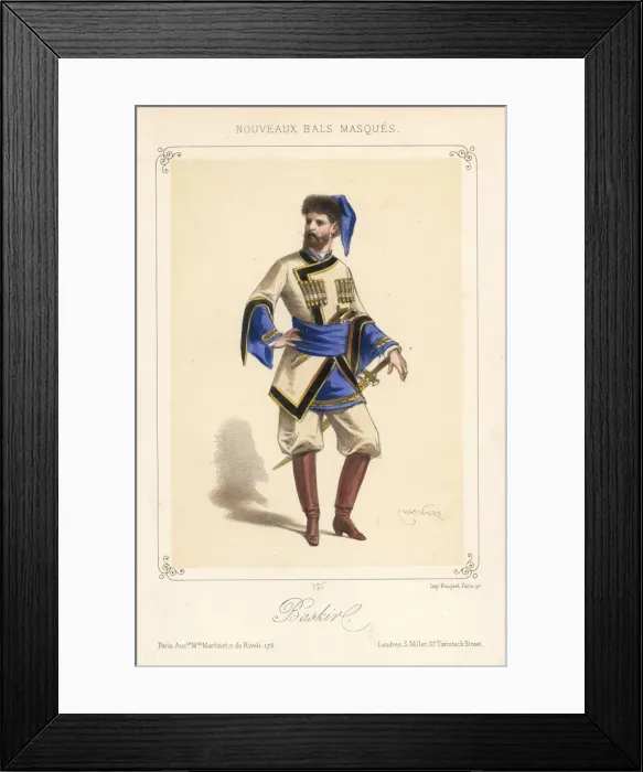 Framed Print : Man in costume as a Bashkir (Baskir) for a masquerade ball Framed Print : Man in costume as a Bashkir (Baskir) for a masquerade ball