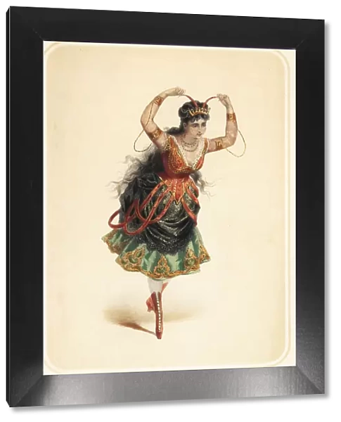 Woman in costume as an imp for a masquerade ball