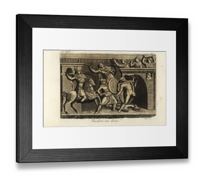 Framed Print : Etruscan cavalry and warriors at the siege of Thebes Framed Print : Etruscan cavalry and warriors at the siege of Thebes