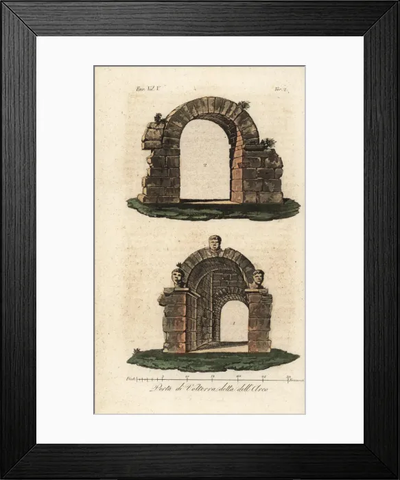Framed Print : The Porta all Arco, Etruscan door in the walls of Framed Print : The Porta all Arco, Etruscan door in the walls of