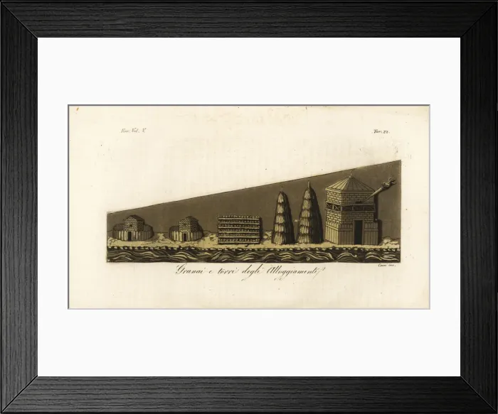 Framed Print : Ancient Roman housing, barns and towers from Trajan s
