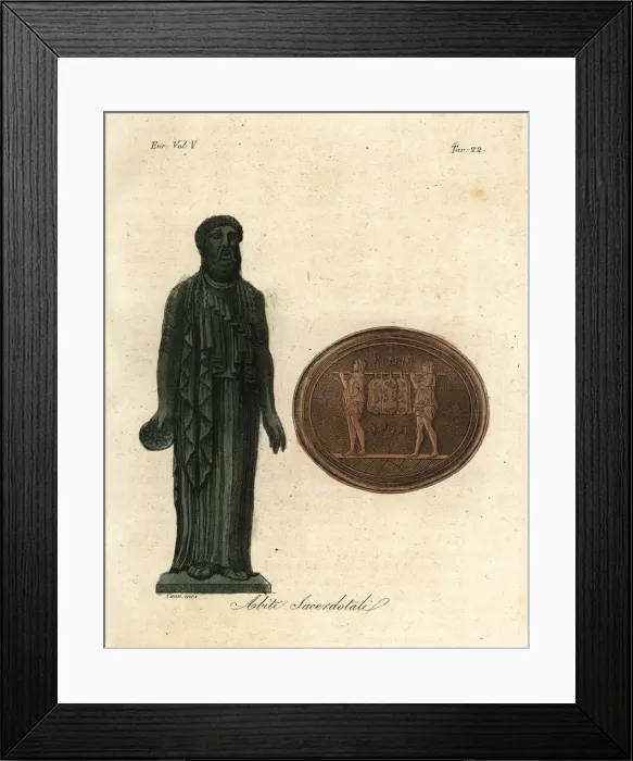 Framed Print : Marble statue of an Etruscan priest in ceremonial robes Framed Print : Marble statue of an Etruscan priest in ceremonial robes