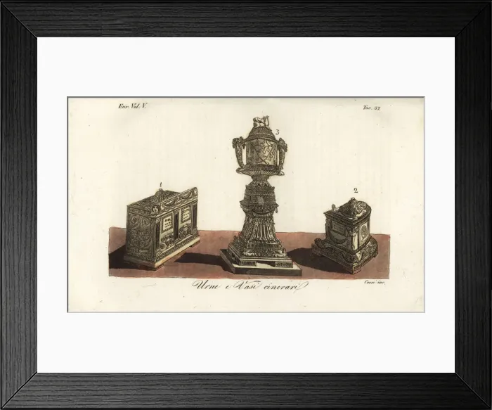 Framed Print : Roman cinerary urn and vase Framed Print : Roman cinerary urn and vase