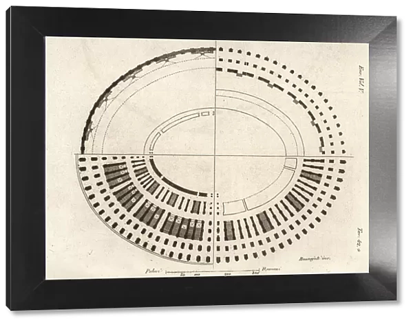 Plan of the interior of the Coliseum, Rome