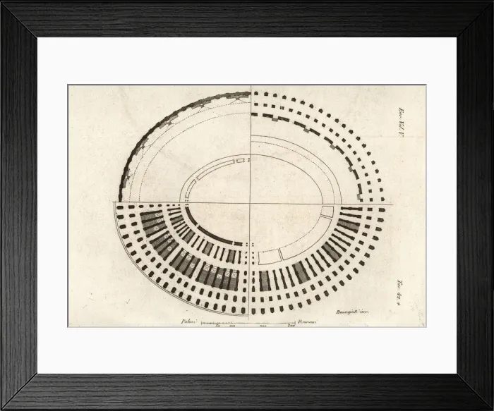 Framed Print : Plan of the interior of the Coliseum, Rome Framed Print : Plan of the interior of the Coliseum, Rome