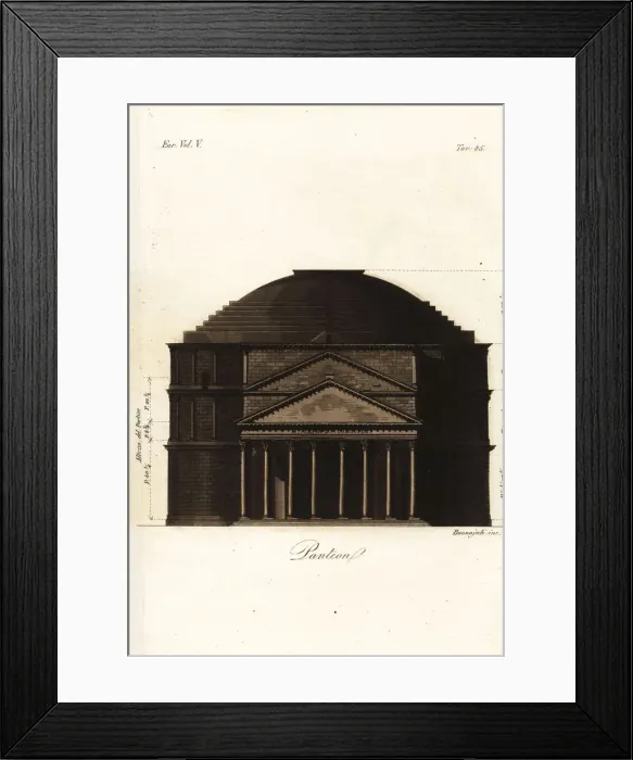 Framed Print : Front elevation of the Roman temple, the Pantheon, Rome Framed Print : Front elevation of the Roman temple, the Pantheon, Rome
