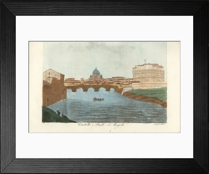 Framed Print : The Ponte Sant Angelo and Castel Sant Angelo, Rome Framed Print : The Ponte Sant Angelo and Castel Sant Angelo, Rome