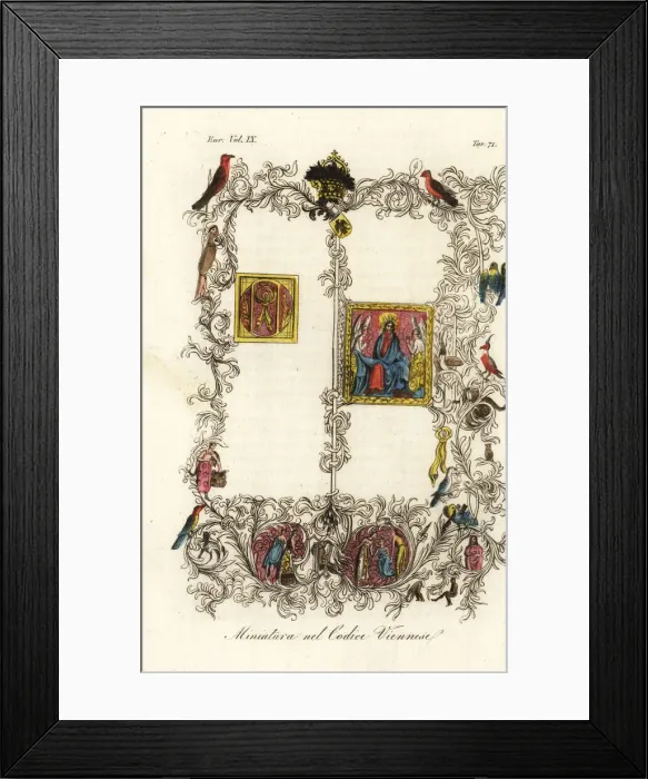 Framed Print : First page of the famous Vienna Codex of the Golden Framed Print : First page of the famous Vienna Codex of the Golden