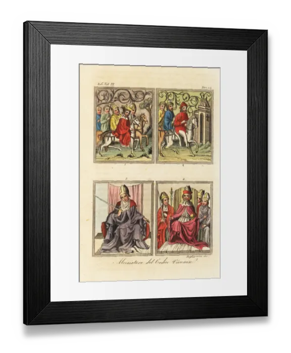 Framed Print : Miniatures from the Golden Bull, 1365 Framed Print : Miniatures from the Golden Bull, 1365