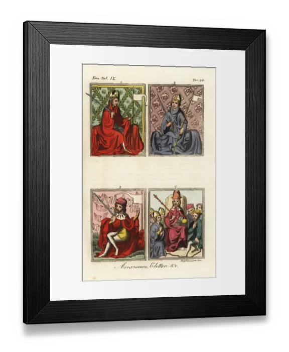 Framed Print : Miniatures from the Golden Bull, 1365 Framed Print : Miniatures from the Golden Bull, 1365