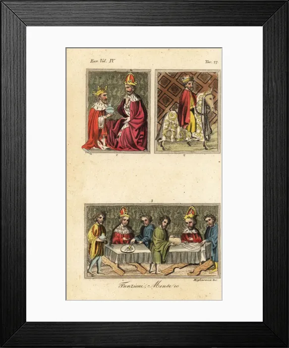 Framed Print : Miniatures from the Golden Bull, 1365 Framed Print : Miniatures from the Golden Bull, 1365