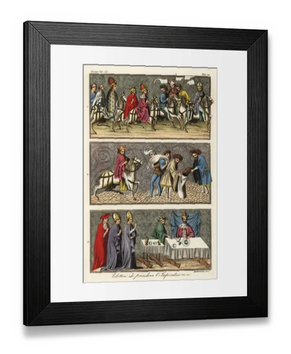 Framed Print : Miniatures from the Golden Bull, 1365 Framed Print : Miniatures from the Golden Bull, 1365