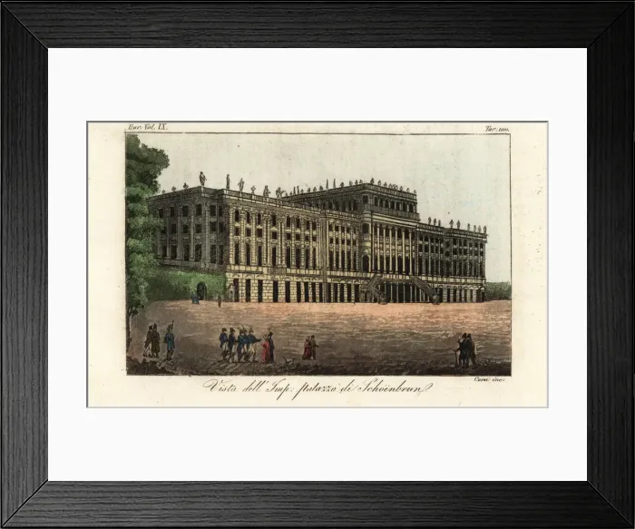 Framed Print : View of the Schonbrunn Palace, Vienna, 1822 Framed Print : View of the Schonbrunn Palace, Vienna, 1822