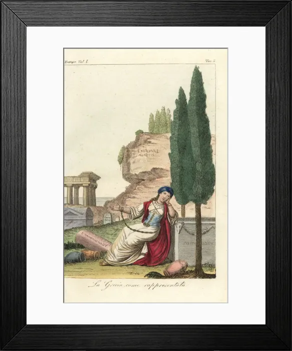 Framed Print : Allegorical representation of Greece by Choiseul-Gouffier Framed Print : Allegorical representation of Greece by Choiseul-Gouffier