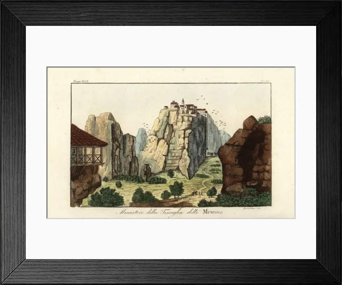 Framed Print : Eastern Orthodox monastery on Meteora rock, Thessaly, Greece Framed Print : Eastern Orthodox monastery on Meteora rock, Thessaly, Greece