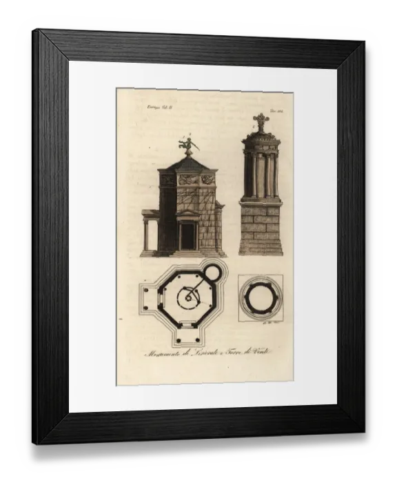 Framed Print : Choragic Monument and the Tower of the Winds, Athens, Greece Framed Print : Choragic Monument and the Tower of the Winds, Athens, Greece