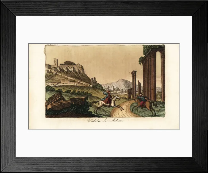 Framed Print : View of the city of Athens, Greece, 1842 Framed Print : View of the city of Athens, Greece, 1842