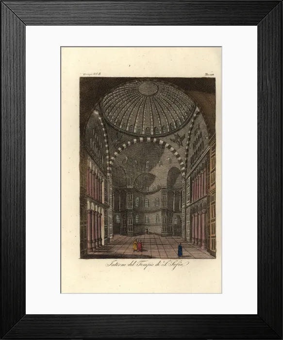 Framed Print : Interior of the Byzantine church Hagia Sophia, Istanbul
