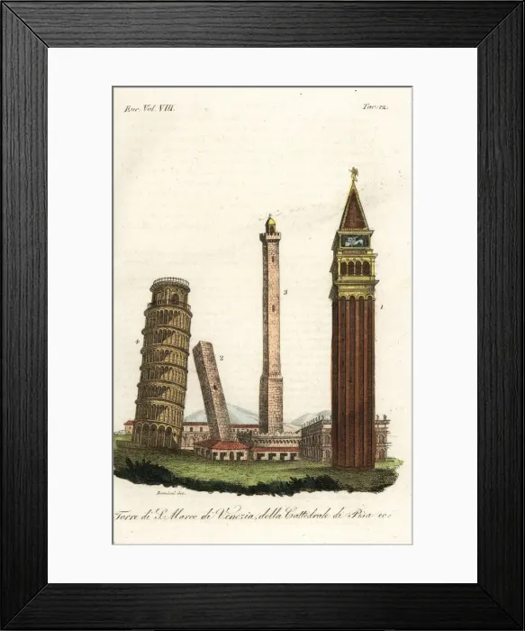 Framed Print : St. Marks Camanile, the Two Towers and Leaning Framed Print : St. Marks Camanile, the Two Towers and Leaning