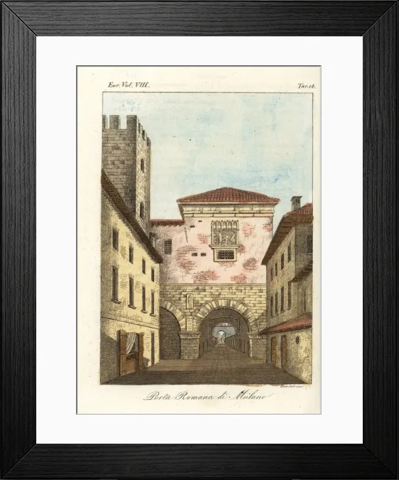 Framed Print : The Roman Gate in Milan, 1800s Framed Print : The Roman Gate in Milan, 1800s