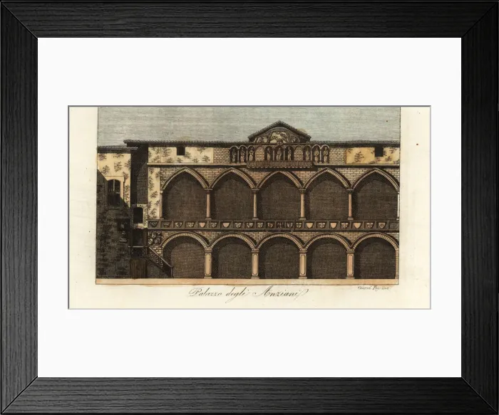 Framed Print : View of the Loggia degli Osii, Milan, Italy, 14th century Framed Print : View of the Loggia degli Osii, Milan, Italy, 14th century