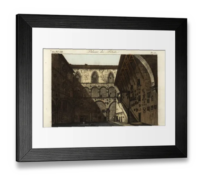 Framed Print : View of the Podestas Palace in Florence, 13th century Framed Print : View of the Podestas Palace in Florence, 13th century