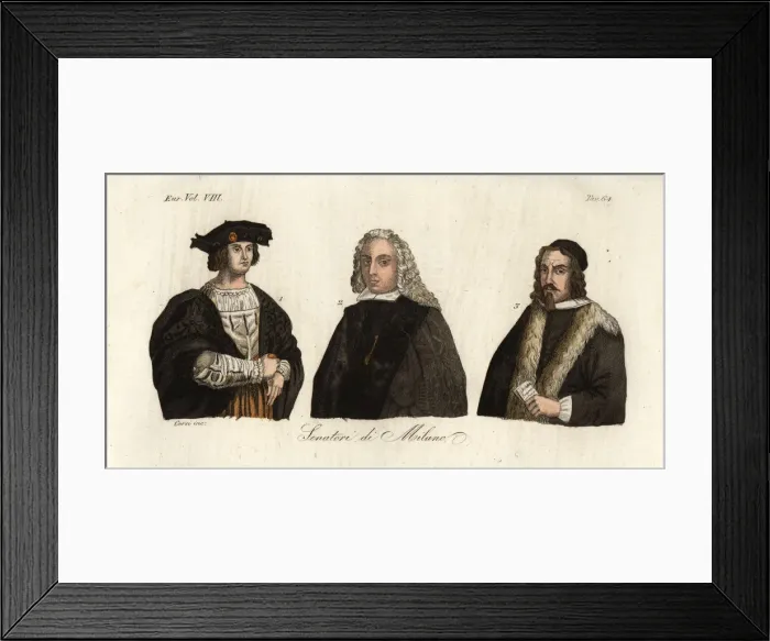 Framed Print : Senators of Milan, 17th century Framed Print : Senators of Milan, 17th century