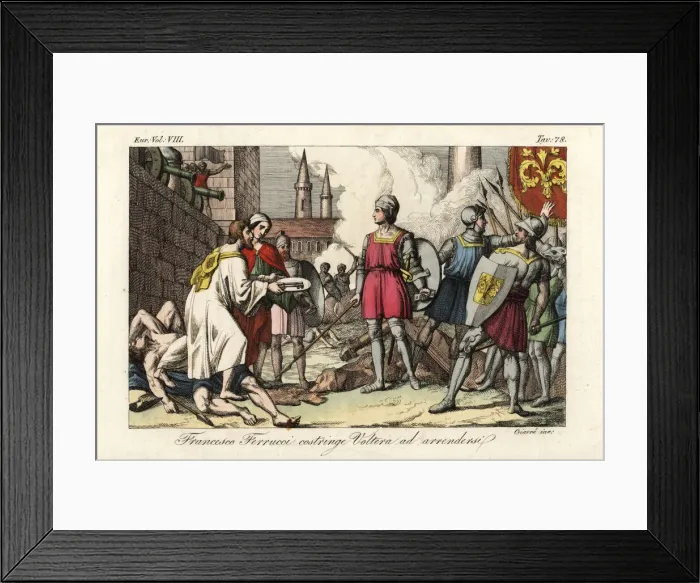 Framed Print : Francesco Ferruccio capturing the city of Volterra Framed Print : Francesco Ferruccio capturing the city of Volterra
