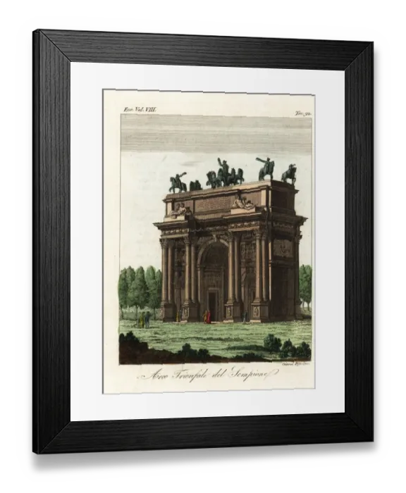 Framed Print : Sempione Gate or Porta Sempione in Milan, Italy Framed Print : Sempione Gate or Porta Sempione in Milan, Italy