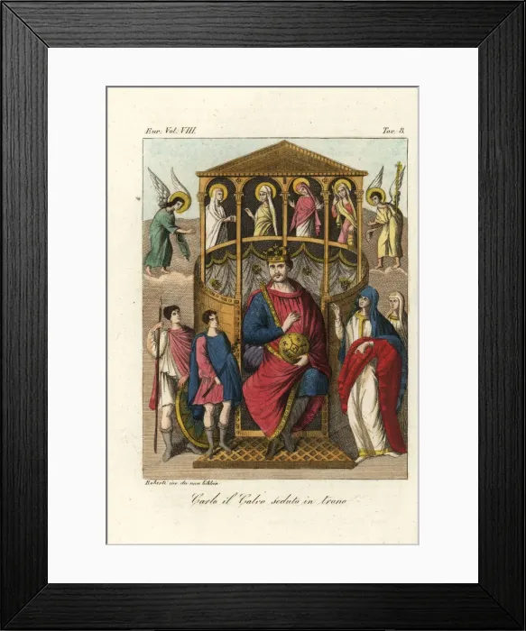 Framed Print : Charles the Bald, Carolingian Emperor, on his throne Framed Print : Charles the Bald, Carolingian Emperor, on his throne