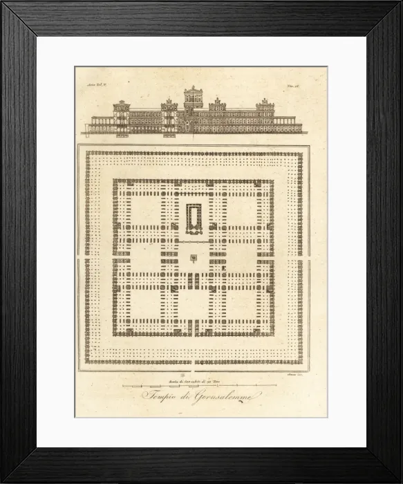 Framed Print : Plan and elevation of the Second Temple in Jerusalem Framed Print : Plan and elevation of the Second Temple in Jerusalem