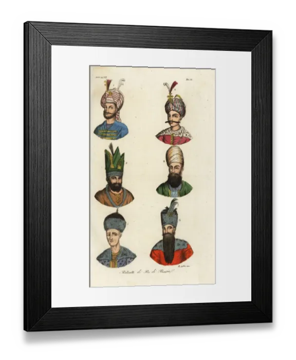 Framed Print : Portraits of the Kings of Persia Framed Print : Portraits of the Kings of Persia