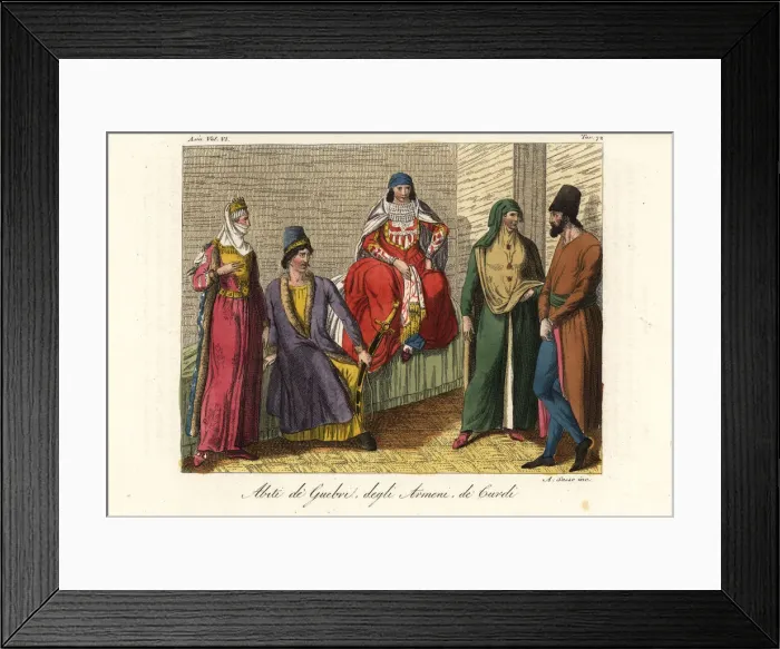 Framed Print : Costumes of the Gabr disciples, Armenians, Kurds Framed Print : Costumes of the Gabr disciples, Armenians, Kurds
