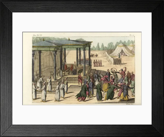 Framed Print : The Sultan watching young men battle with tomac Framed Print : The Sultan watching young men battle with tomac