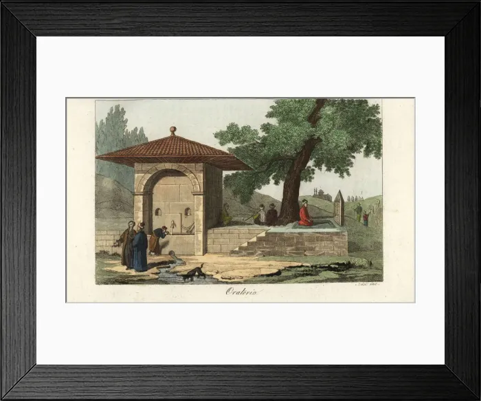 Framed Print : Muslim man praying at a roadside prayer site Framed Print : Muslim man praying at a roadside prayer site