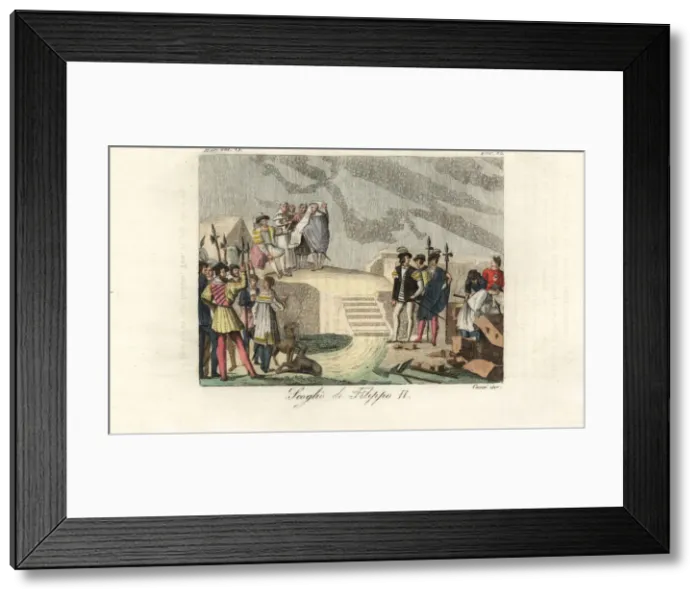 Framed Print : King Philip II of Spain working on El Escorial, 1584 Framed Print : King Philip II of Spain working on El Escorial, 1584