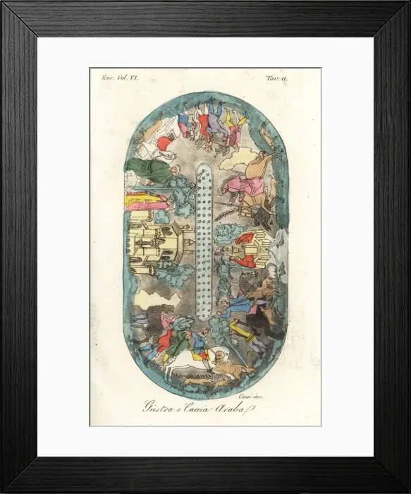 Framed Print : Arabian and Spanish hunting scenes Framed Print : Arabian and Spanish hunting scenes