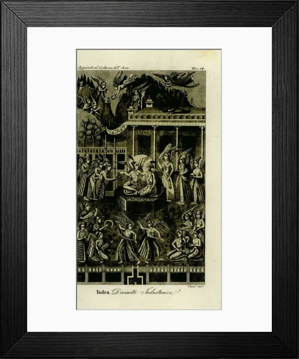 Framed Print : Indian miniature depicting the Hindu gods Framed Print : Indian miniature depicting the Hindu gods